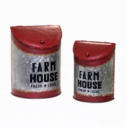 [S-V6447710000] Portalettere metallo rosso 23x12,5h30