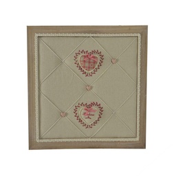[S-V3308750000] Portamemo in legno con stoffa rouge quadro 47x47x7 cm