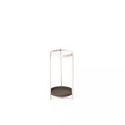 [S-CO/064/BI] Portaombrelli elegante in metallo, bianco e grigio, 25x25x50 cm