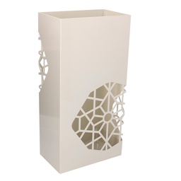 [S-V3505160000] Portaombrelli metallo bianco rettangolare 25x15 cm, altezza 50 cm