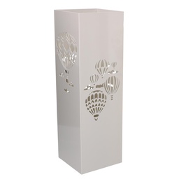 [S-V3505010000] Portaombrelli metallo mongolfiera biancoquadro 15.5x15.5h49 cm
