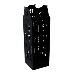 [S-V3505390000] Portaombrelli Metallo Palazzo Nero Quadro 15,5x15,5 cm