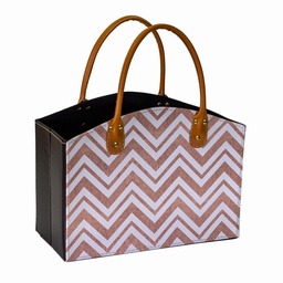 [S-V6160580000] Portariviste rettangolare in ecopelle marroncino 33,5x15,5x25,5 cm