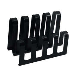 [S-V3405210000] Portariviste in metallo nero con 4 scomparti, dimensioni 31x19x22 cm