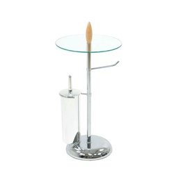 [S-V8300930000] Portarotolo a stelo in metallo cromato con scopino
