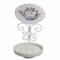 [S-V6214280000] Portasapone in metallo ceramica Le Bain bianco 14x10x21,5 cm