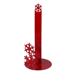 [S-V5925880000] Portascottex metallo fiocco neve rosso tondo ø15x33 cm