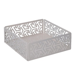 [S-V5926070000] Portatovaglioli metallo frecce bianco quadrato 16,5x16,5x5,5 cm