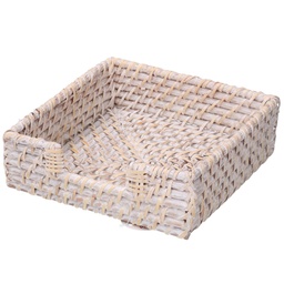 [S-V1726070000] Portatovaglioli Rattan Algarve Bianco Quadro 18x18x6 cm