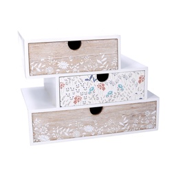 [S-V5962560000] Portatutto in legno con 3 cassetti 25x15x19 cm