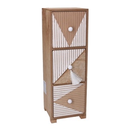 [S-V5962540000] Portatutto legno con 3 cassetti marrone rettangolare 11,5x11,5x34 cm