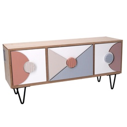 [S-V5962550000] Organizzatore in legno con 3 cassetti multicolor 37,5x11,5x17 cm