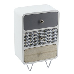 [S-V5920030000] Portatutto in legno con 3 cassetti rettangolare cm20x12h31,5