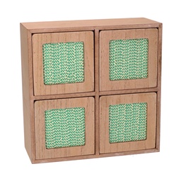 [S-V5962380000] Portatutto in legno marrone quadro 20x8x20 cm
