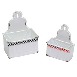 [S-V6449960000] Portatutto metallo bianco rosso nero 19x12h24 cm