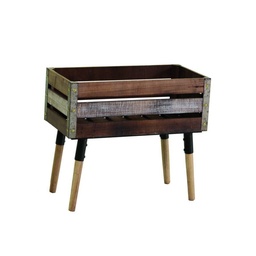 [S-V8036660000] Portavaso in legno rettangolare con piedi - 30,5 x 60,5 x 53 cm