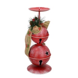 [S-V6114910000] Portacandele in metallo rosso, dimensioni 10,5 cm di larghezza e 26,5 cm di altezza