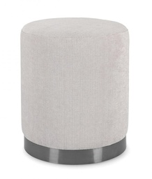 [S-B0748291] Pouf Ernestine Grigio Chiaro in Poliestere con Struttura in Legno di Pino e MDF