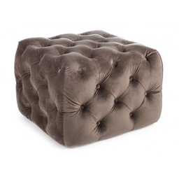 [S-B0735143] Pouf in velluto tortora EVAN S 62x62x h46 cm