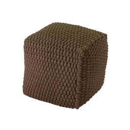 [S-V2806150000] Pouf quadrato in tessuto marrone 43 x 43 x h 43