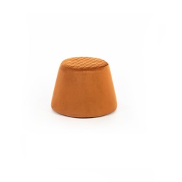 [S-CO/079/AR] Pouf in velluto arancione con struttura in metallo, 46,5 x 46,5 x 33 cm