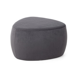 [S-B0720689] Pouff Stone grigio scuro effetto velluto