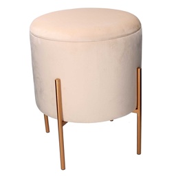 [S-V2809850000] Puff Contenitore Tessuto Crema con Gambe 40x40x51 cm