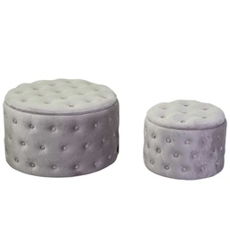 [S-V2808400000] Puff velluto grigio chiaro ø70h42