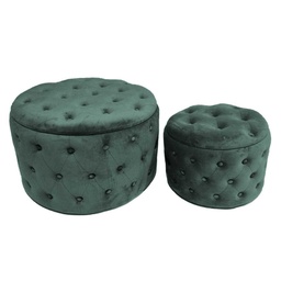 [S-V2808440000] Puff velluto verde salvia ø70h42