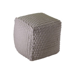 [S-V2806140000] Pouff tessuto bianco quadro 43x43x43 cm