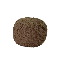 [S-V2806120000] Pouff in tessuto crema tondo - Misura: 47x36 cm