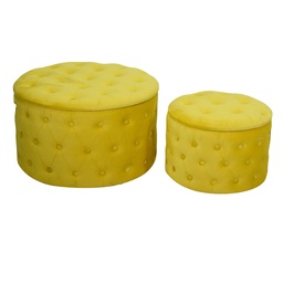 [S-V2808390000] Puff in velluto giallo ø70h42