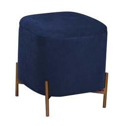 [S-V2808490000] Puff in velluto blu cm38x38h45