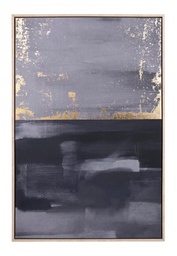 [S-B0240733] Quadro C-C Bold 743 62x92 - Stampa su Tela con Applicazioni ad Olio e Fogli Dorati