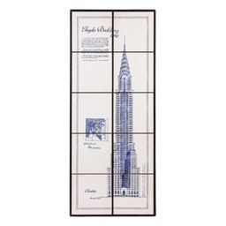 [S-B0245095] Quadro Chrysler Building in Legno e Piastrelle di Ceramica 43x104x400h cm