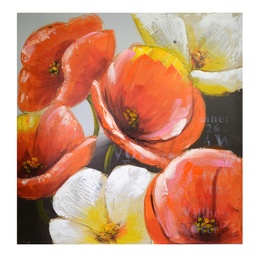 [S-V9182770000] Quadro Anemoni in Legno cm100x100