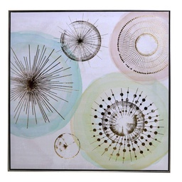 [S-V4613860000] Quadro dipinto astratto colori pastello 82 x 82 x 4,5 cm