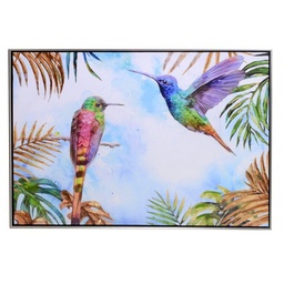 [S-V4613820000] Quadro dipinto Colibri' - 92x62x4,5 cm