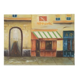 [S-V9205380000] Quadro paesaggio urbano in legno e tela 30x2x40 cm