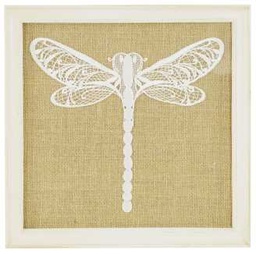 [S-V9184180000] Quadro Pizzo Libellula cm30x30