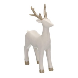 [S-V6137480000] Renna Ceramica Bianco Oro 15x6x23 cm