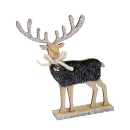 [S-V6329190000] Renna in legno tessuto blu 22x5x26 cm