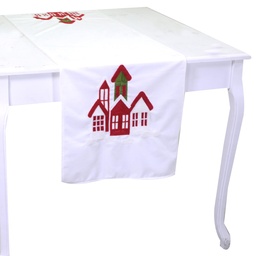 [S-V6141720000] Runner tessuto casa bianco rettangolare 150x40x0.5 cm