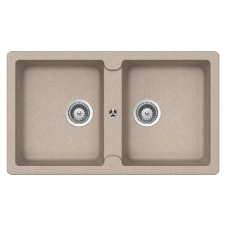 [S-FZ91965] Samet Lavello 86x50 Granitovero862v 2 vasche avena