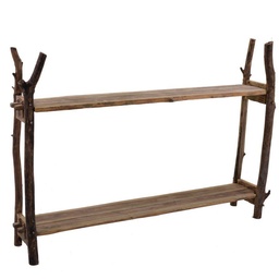 [S-V8037110000] Scaffale in legno naturale con 2 ripiani 170x35x125 cm