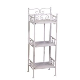 [S-V6459500000] Scaffale Metallo Jessica Stretto 3 Piani Bianco Brush 26x23x76 cm