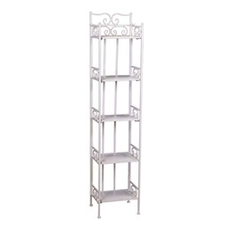 [S-V6459520000] Scaffale Metallo New Jessica Stretto 5 Piani Bianco Brush cm28x23h132