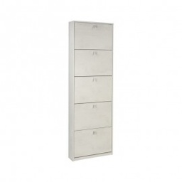 [S-ASK555OSOSK] Scarpiera Slim Cinque Ante Bianco Ossido 63x18x h190 cm