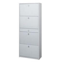 [S-ASK569BFBFK] Scarpiera con 4 ante e 1 cassetto Bianco Cenere 63x29x164 cm