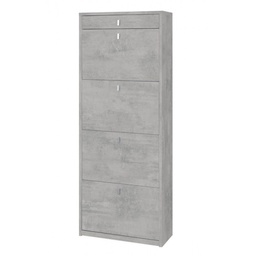 [S-OSK568CECEK] Scarpiera con quattro ante e un cassetto Beton Cemento 63x29x h164 cm